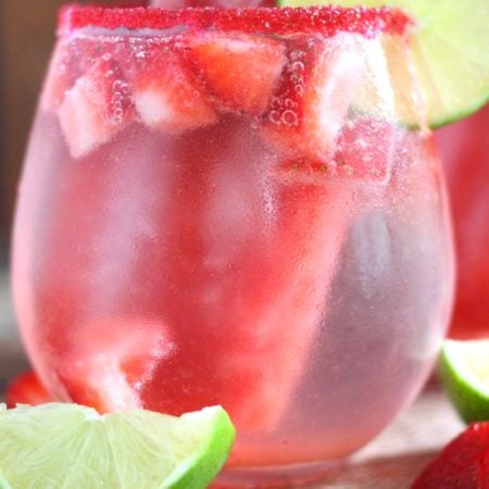 Strawberry Lime Popsicle Spritzer Cocktail or Mocktail Recipe