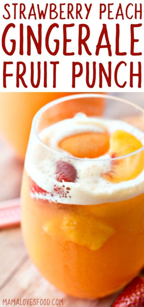 Strawberry Peach Ginger Ale Sherbet Fruit Punch Recipe