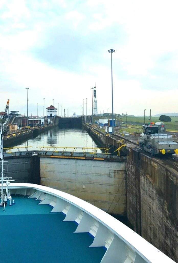 Going through the Panama Canal lock system