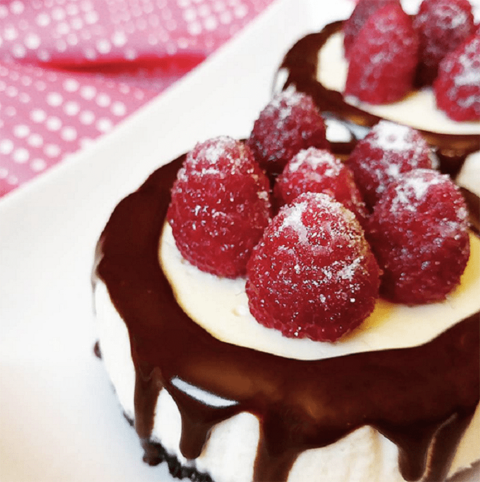 Instant Pot White Chocolate Raspberry Cheesecake