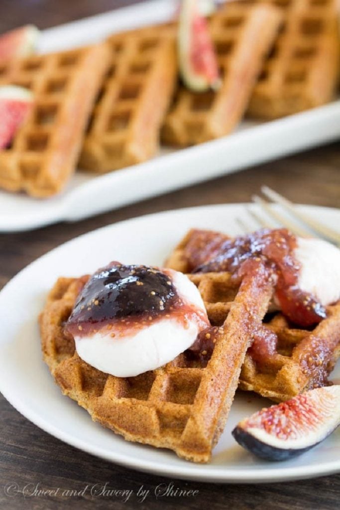 Whole Wheat Waffles with Fig Compote