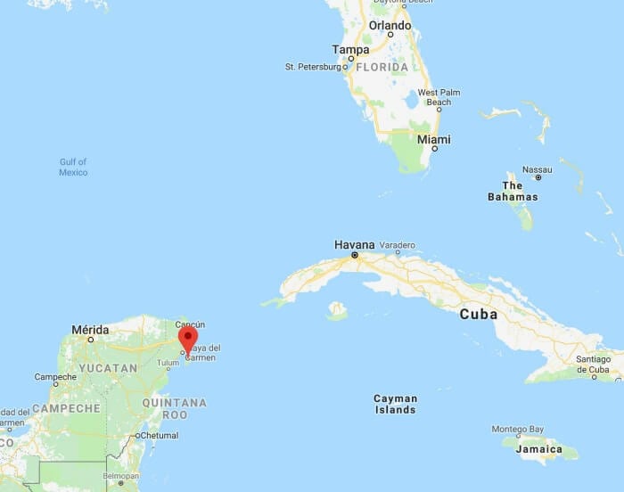 Map of Cozumel Mexico