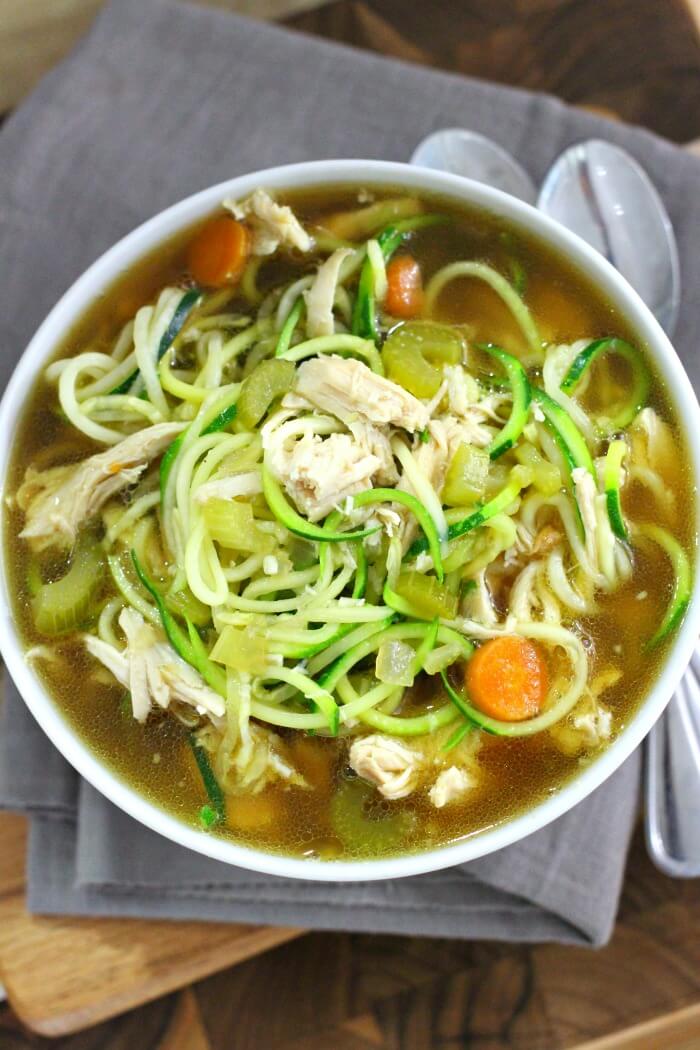 CHICKEN SOUP WITH ZOODLES