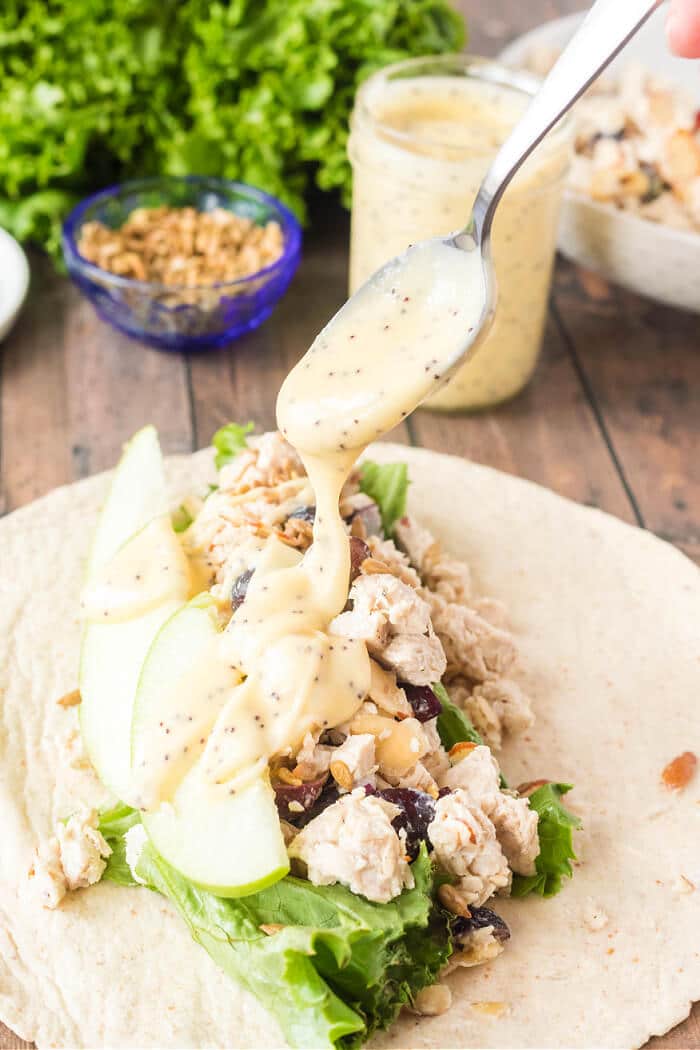 CHICKEN SALAD WRAP WITH POPPYSEED DRESSING