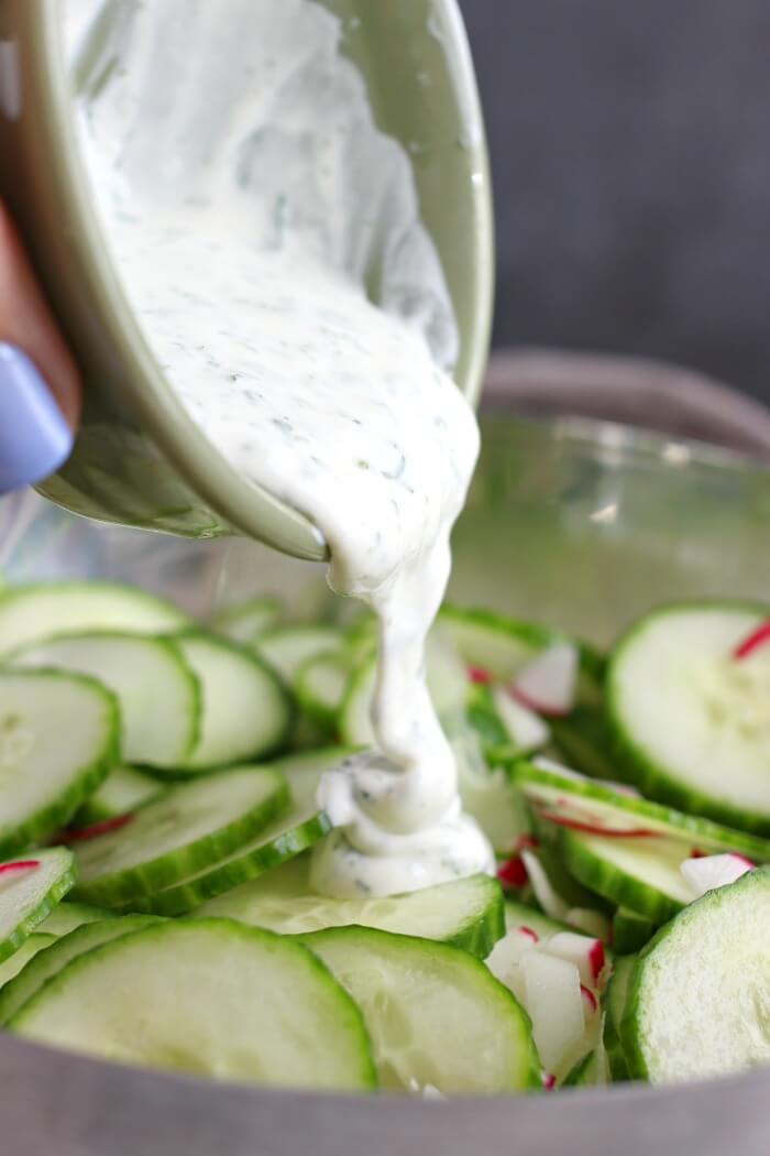 CUCUMBER SALAD WITH DILL DRESSING
