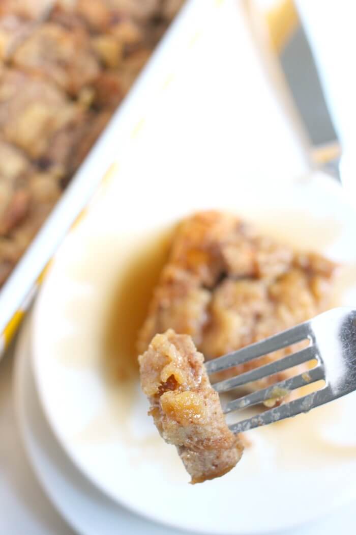 FRENCH TOAST CASSEROLE ON A FORK