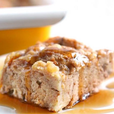 FRENCH TOAST CASSEROLE ON A PLATE