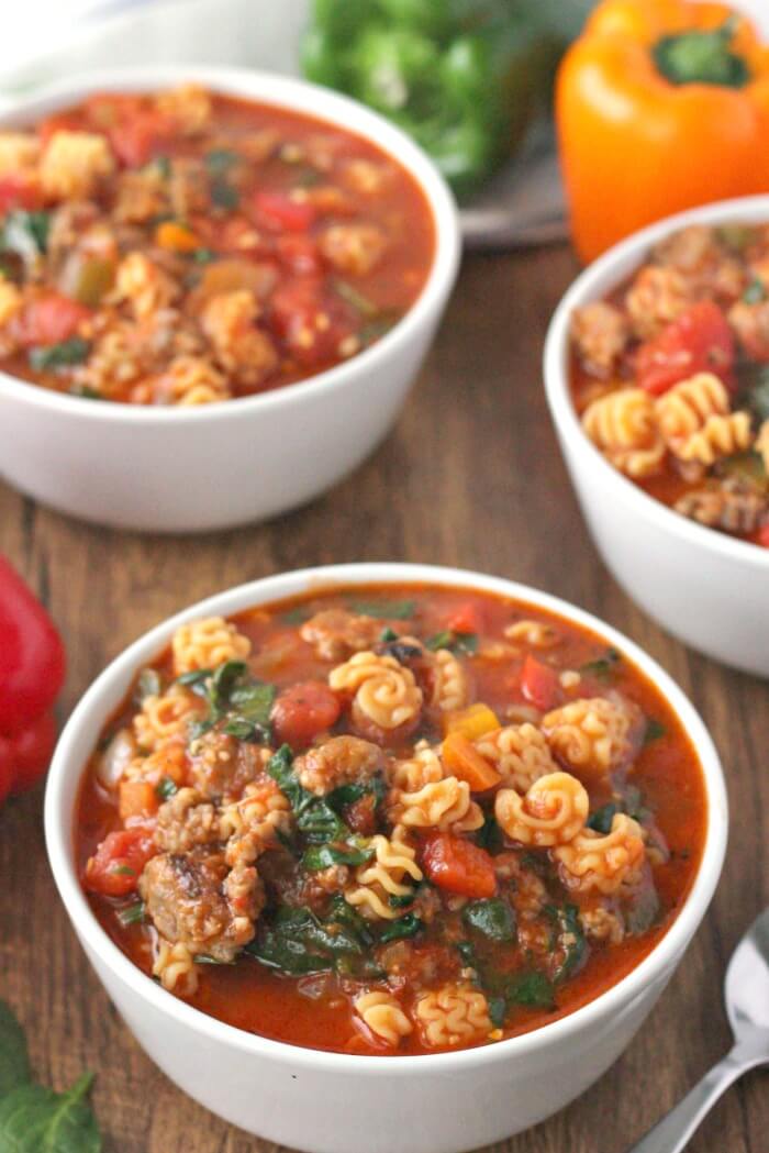 ITALIAN SAUSAGE SOUP WITH SPINACH