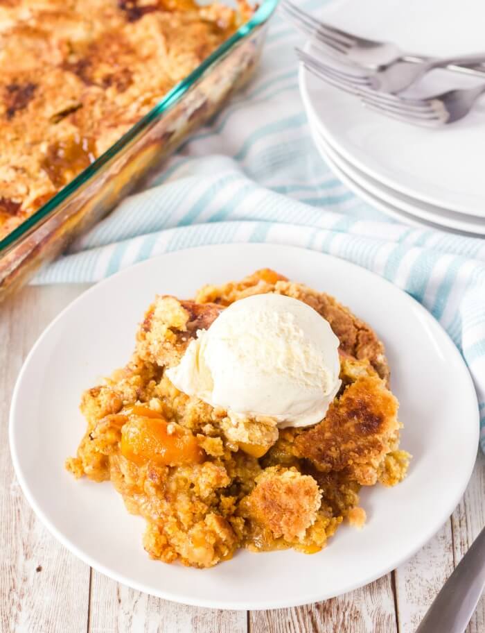 CAKE MIX PEACH DUMP CAKE RECIPE