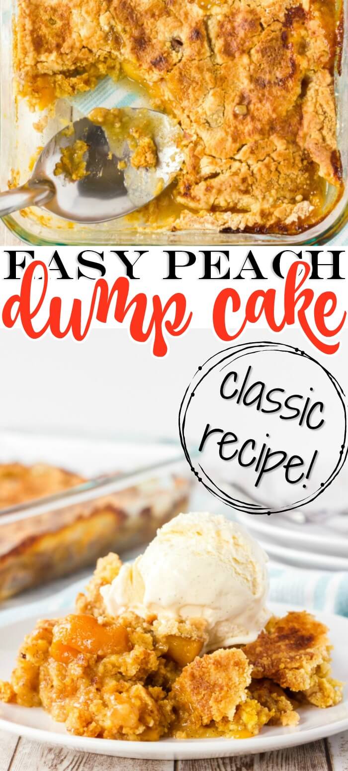 EASY PEACH COBBLER DUMP CAKE RECIPE