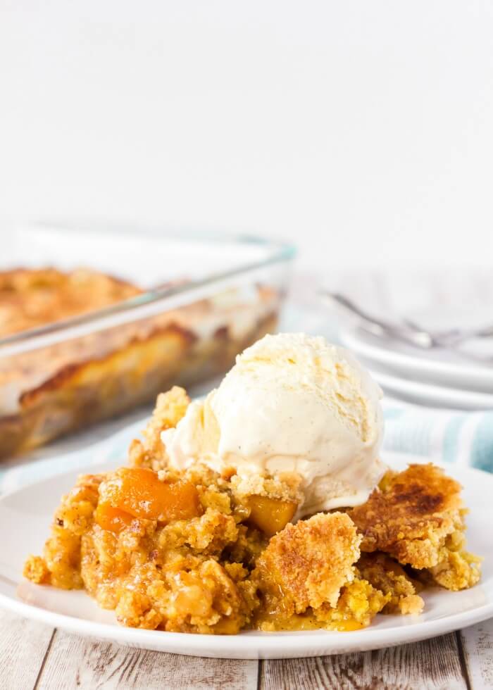 PEACH COBBLER WITH CAKE MIX