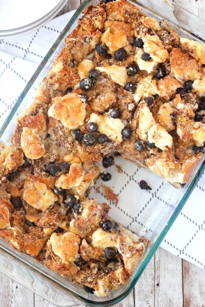 BLUEBERRY CREAM CHEESE FRENCH TOAST CASSEROLE