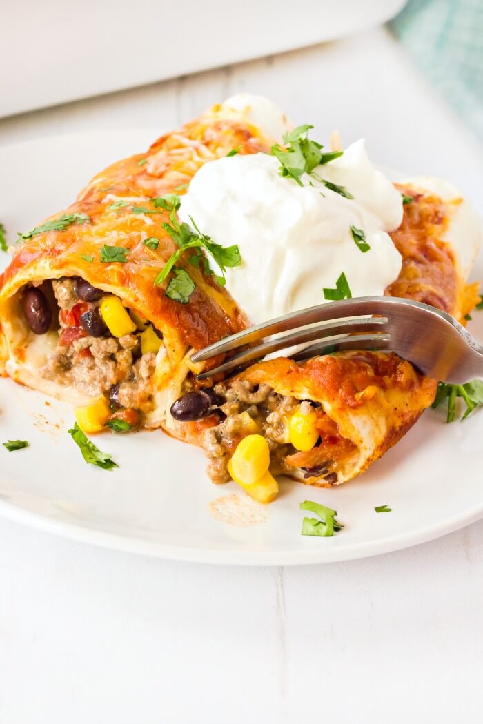 EASY BEEF ENCHILADAS