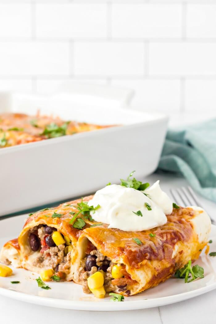 GROUND BEEF ENCHILADAS