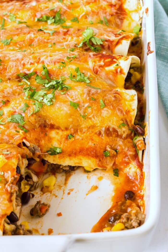 SHREDDED BEEF ENCHILADAS