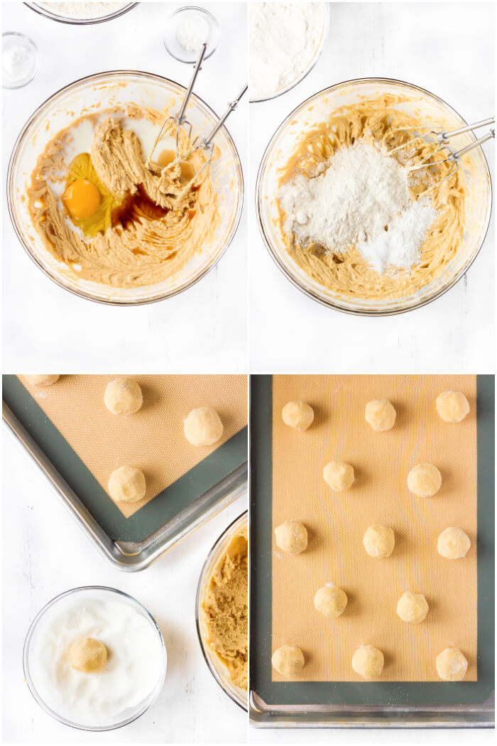 Peanut Butter Blossoms (Hershey Kiss Cookies) are pillowy soft peanut butter cookies rolled in sugar & topped with a Hershey's Kiss. HOW TO MAKE PEANUT BUTTER BLOSSOMS
