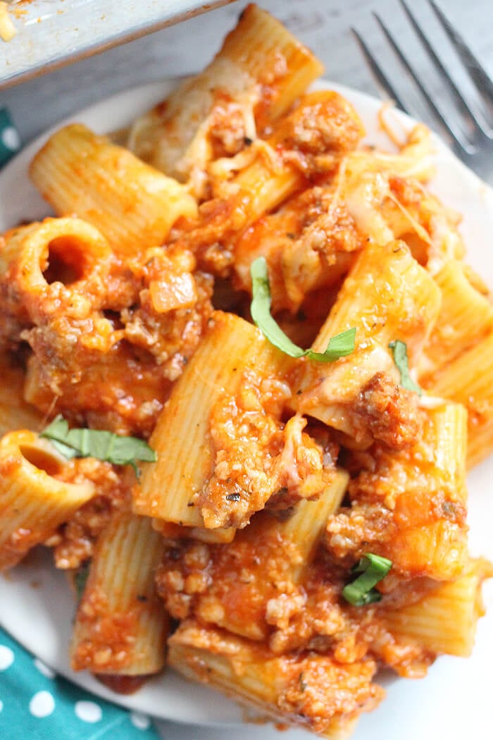 BAKED RIGATONI WITH SAUSAGE