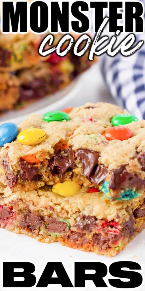 MONSTER COOKIE BARS WITH OATMEAL AND PEANUT BUTTER