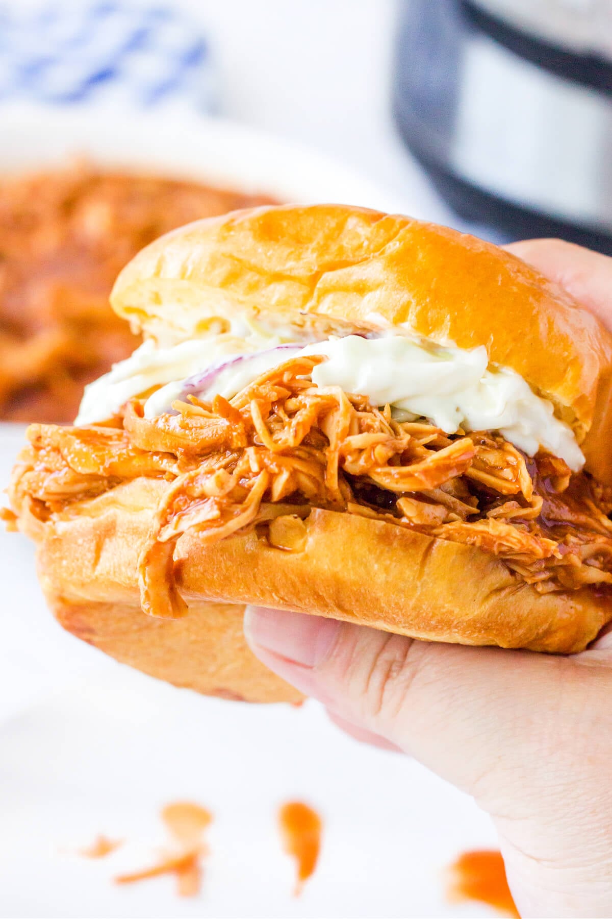 INSTANT POT PULLED BBQ CHICKEN
