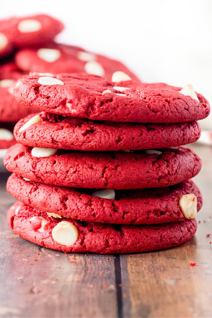 RED VELVET COOKIES WITH CAKE MIX