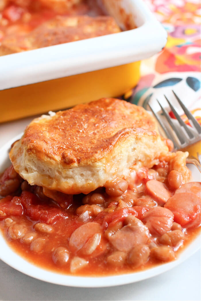 PORK AND BEANS BISCUIT CASSEROLE RECIPE