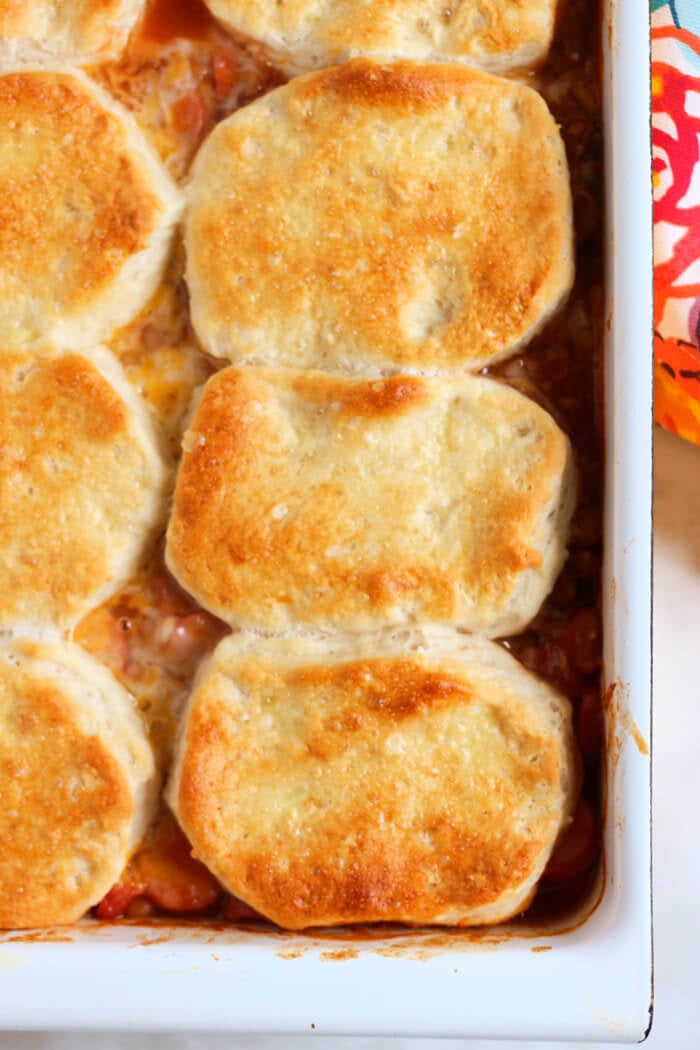 PORK AND BEANS BISCUIT CASSEROLE
