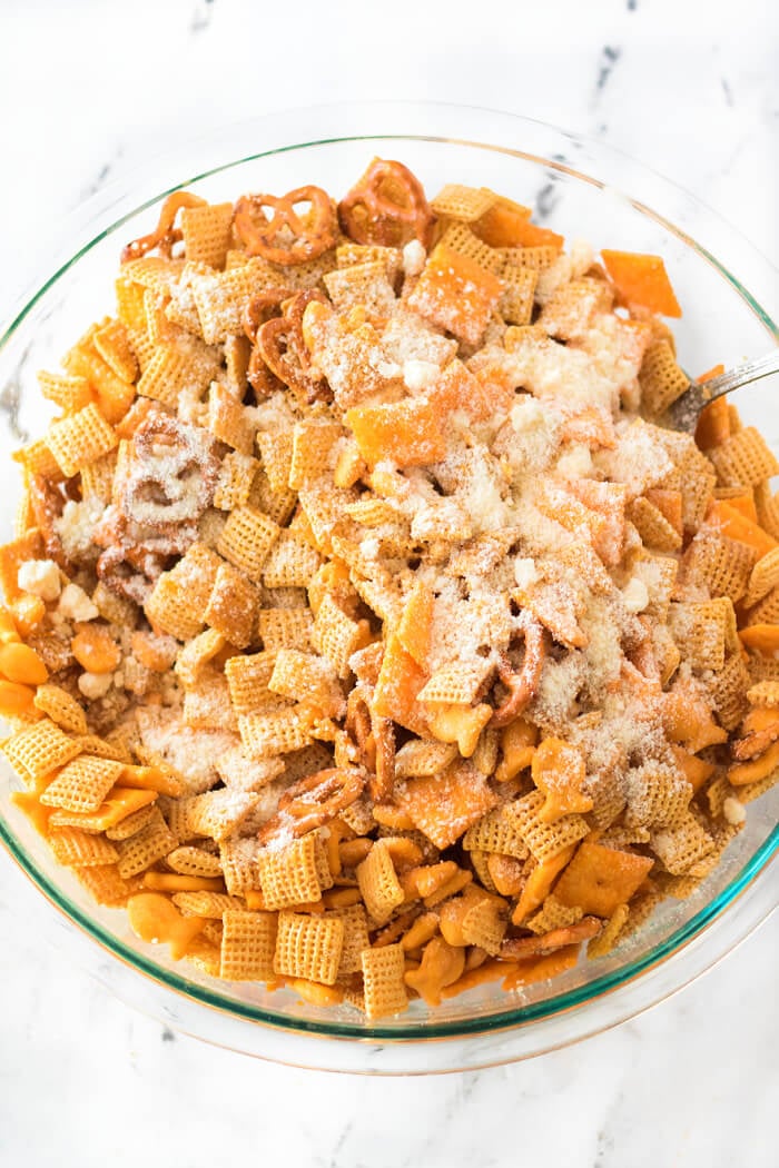 CHEX MIX WITH PARMESAN GARLIC