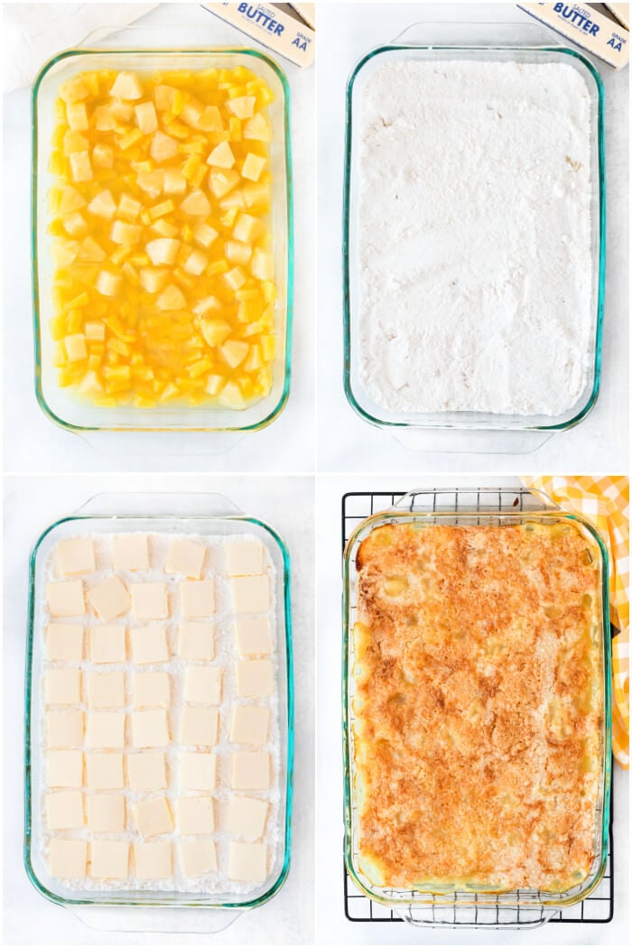 HOW TO MAKE PINEAPPLE COBBLER WITH CAKE MIX