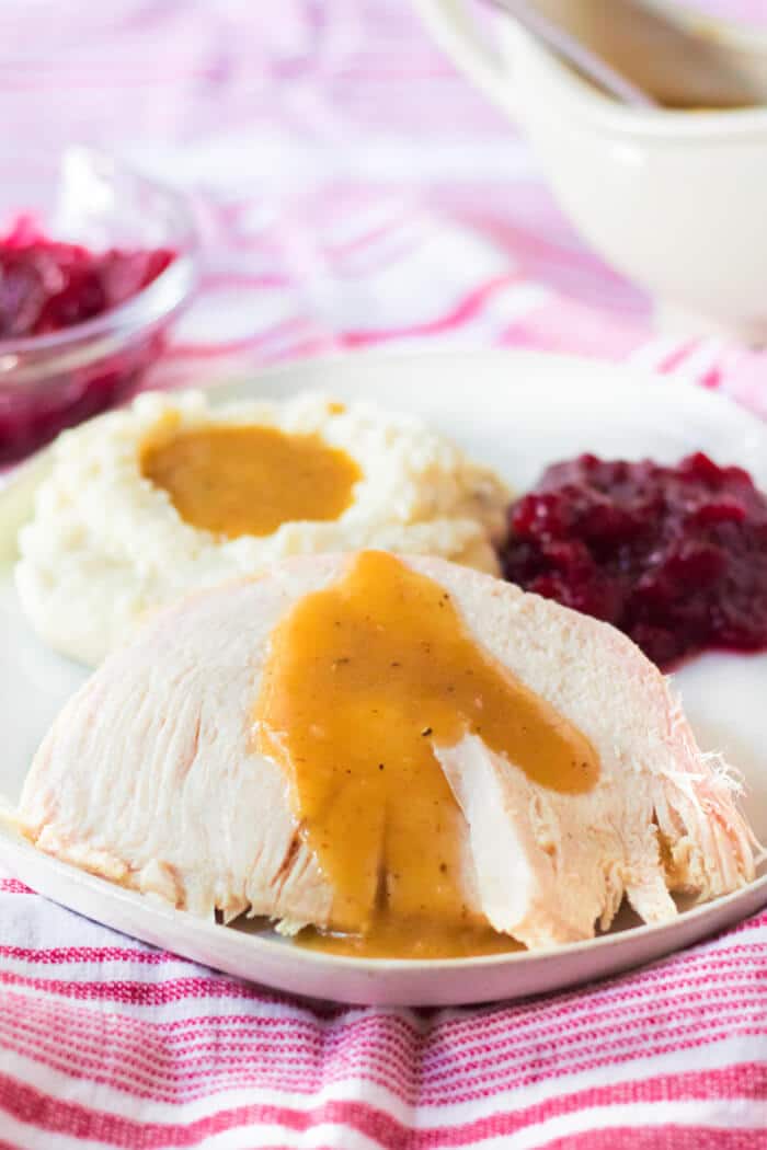 SLOW COOKER TURKEY BREAST WITH GRAVY