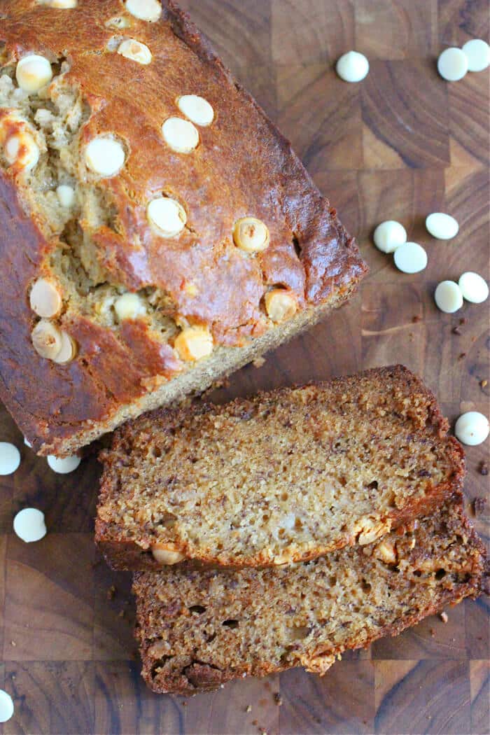 BANANA BREAD WITH WHITE CHOCOLATE CHIPS