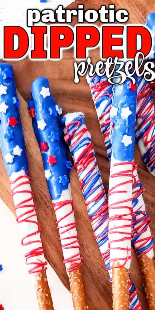 EASY RED WHITE AND BLUE DIPPED PRETZELS