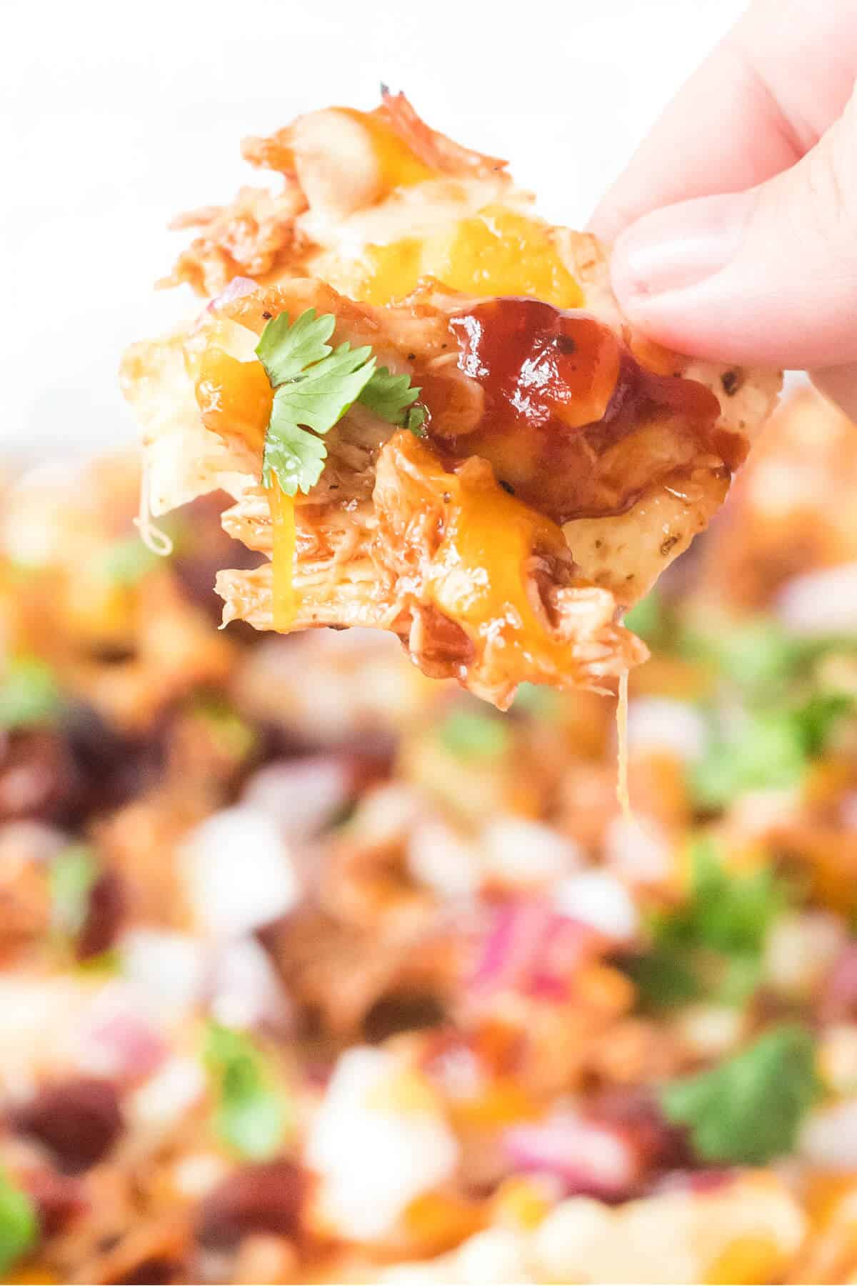 PULLED BBQ CHICKEN NACHOS