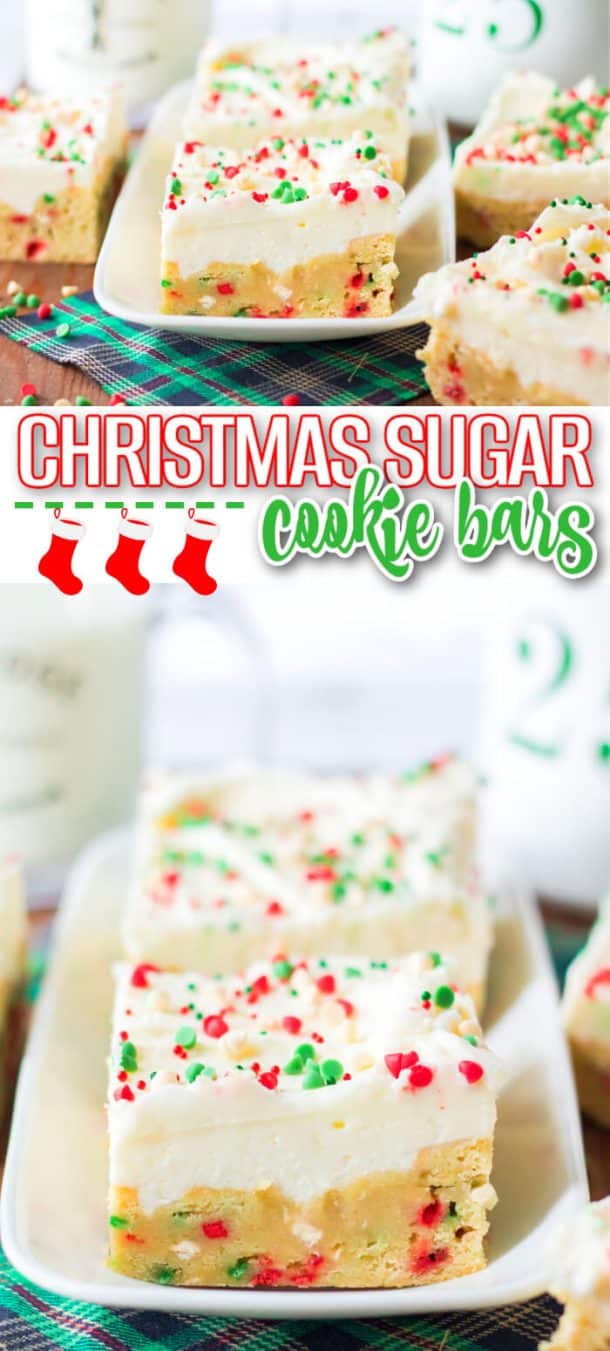 Christmas Sugar Cookie Bars - Mama Loves Food