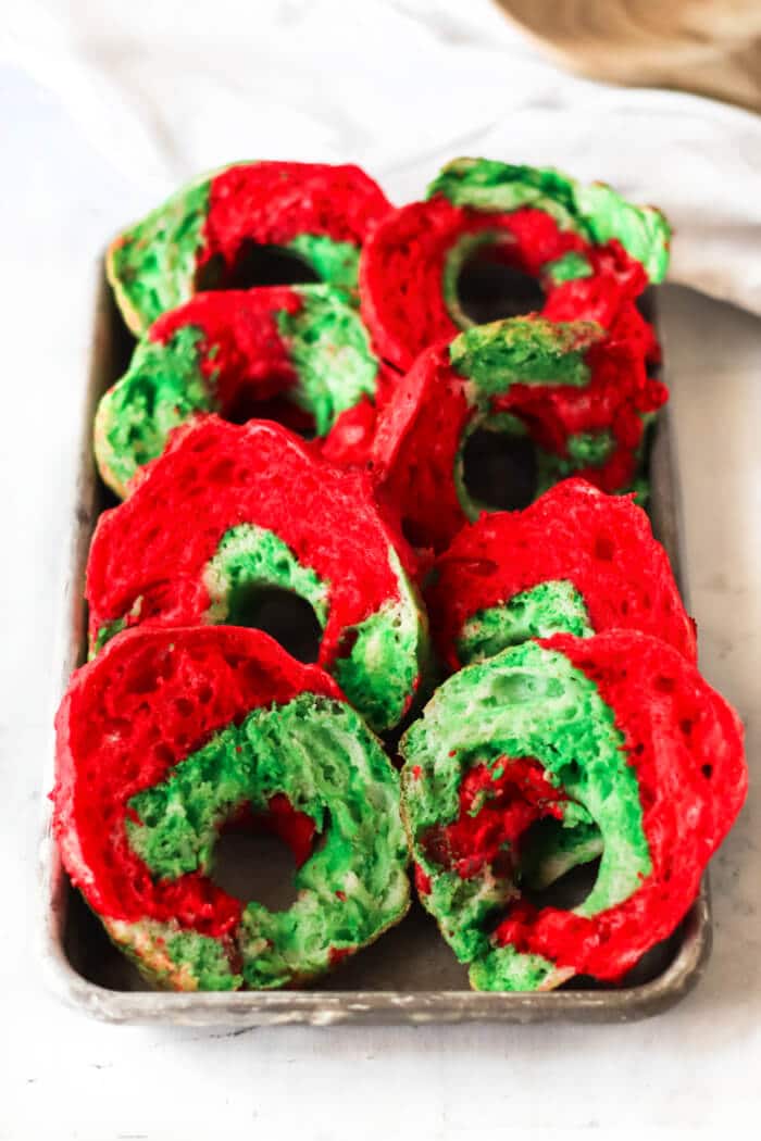CHRISTMAS COLORED BAGELS