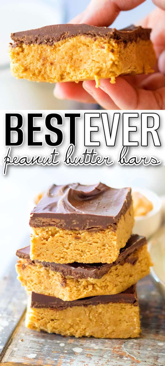 Peanut butter bars are a classic no bake peanut butter chocolate dessert bar we all know and love, they're delicious nostalgia! BEST PEANUT BUTTER BARS RECIPE