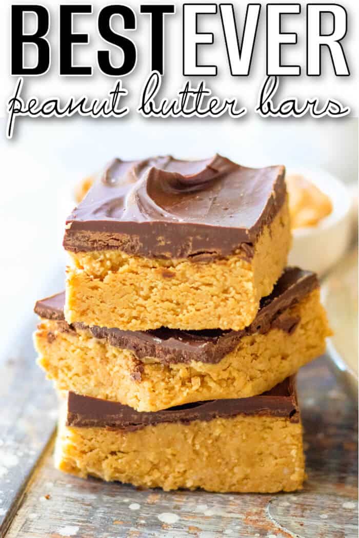 Peanut butter bars are a classic no bake peanut butter chocolate dessert bar we all know and love, they're delicious nostalgia! EASY PEANUT BUTTER BARS