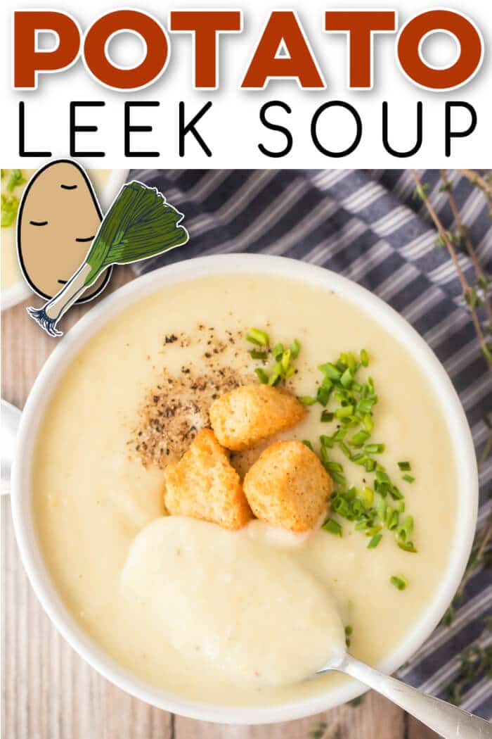 Potato leek soup is the perfect creamy soup for a cold winter day made with potatoes, leeks, chicken broth, heavy cream and fresh herbs. EASY POTATO LEEK SOUP
