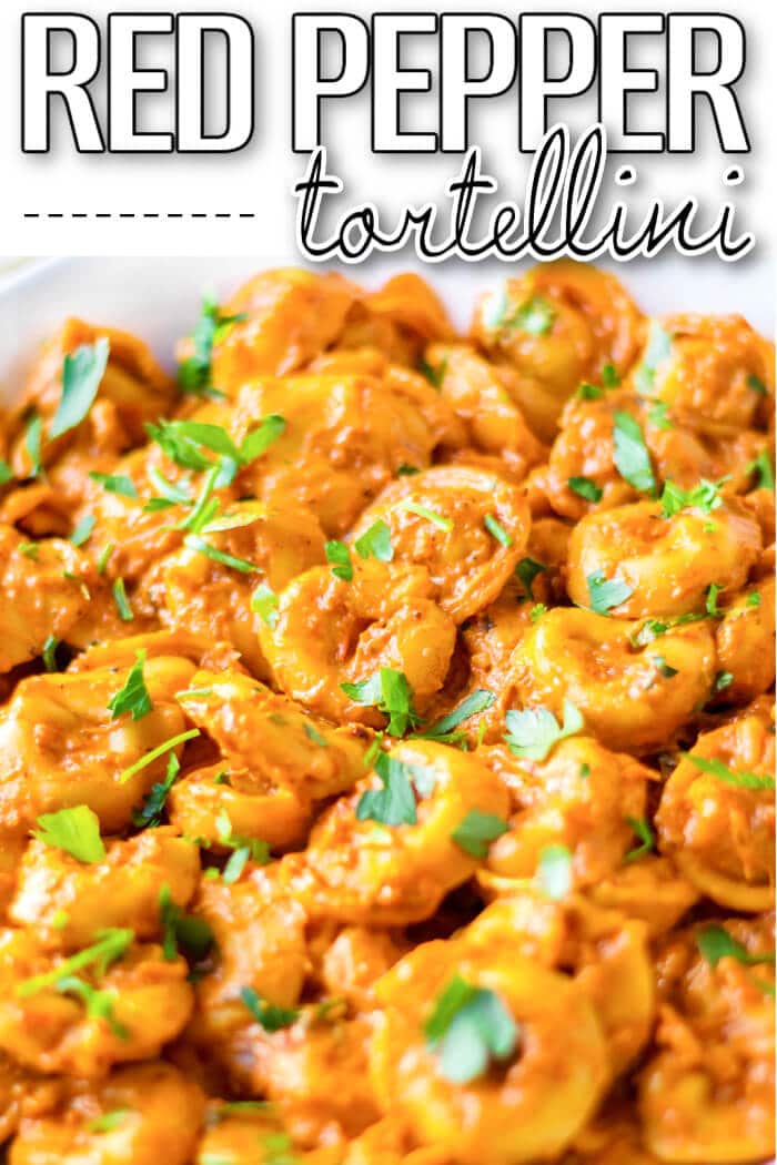 Roasted red pepper tortellini is a favorite dish made with red bell peppers, onion, garlic, and cheese tortellini! EASY ROASTED RED PEPPER TORTELLINI