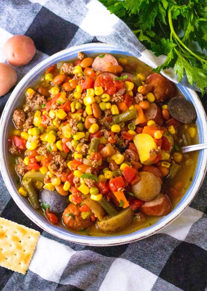 GROUND BEEF COWBOY STEW