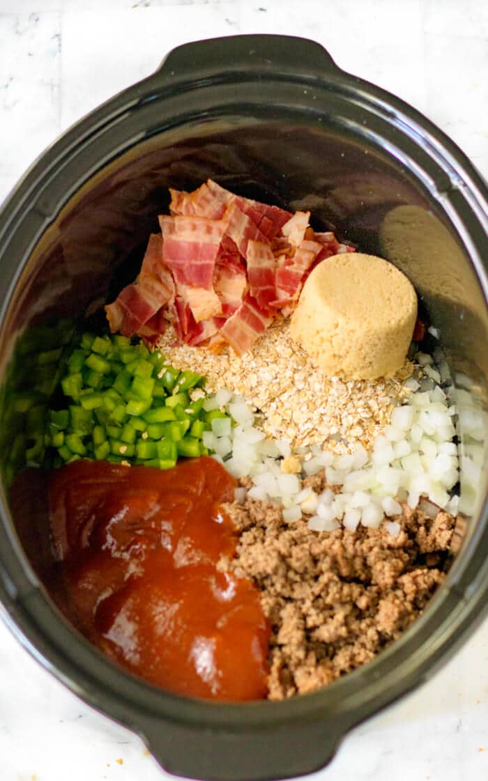 Cowboy sloppy joes are a fun spin on the original made with BBQ sauce, bacon, diced green peppers & onion served with crispy onion rings! HOW TO MAKE COWBOY SLOPPY JOES