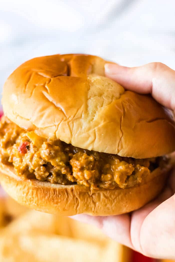 Nacho sloppy joes are a fun spin on the everyone's favorite sloppy sandwich made with ground beef, taco seasoning and melted cheese! NACHO CHEESE SLOPPY JOES