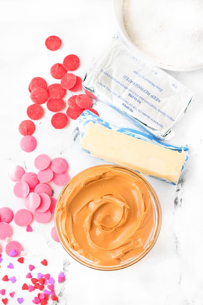 Peanut butter hearts are a delightful dessert with delicious sweet peanut butter covered in your favorite melting chocolate! PEANUT BUTTER HEARTS INGREDIENTS