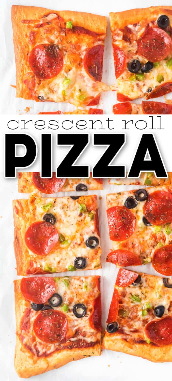 Crescent roll pizza is an easy shortcut for homemade pizza night, you just need crescent dough, sauce, cheese, and your favorite toppings! BEST CRESCENT ROLL PIZZA