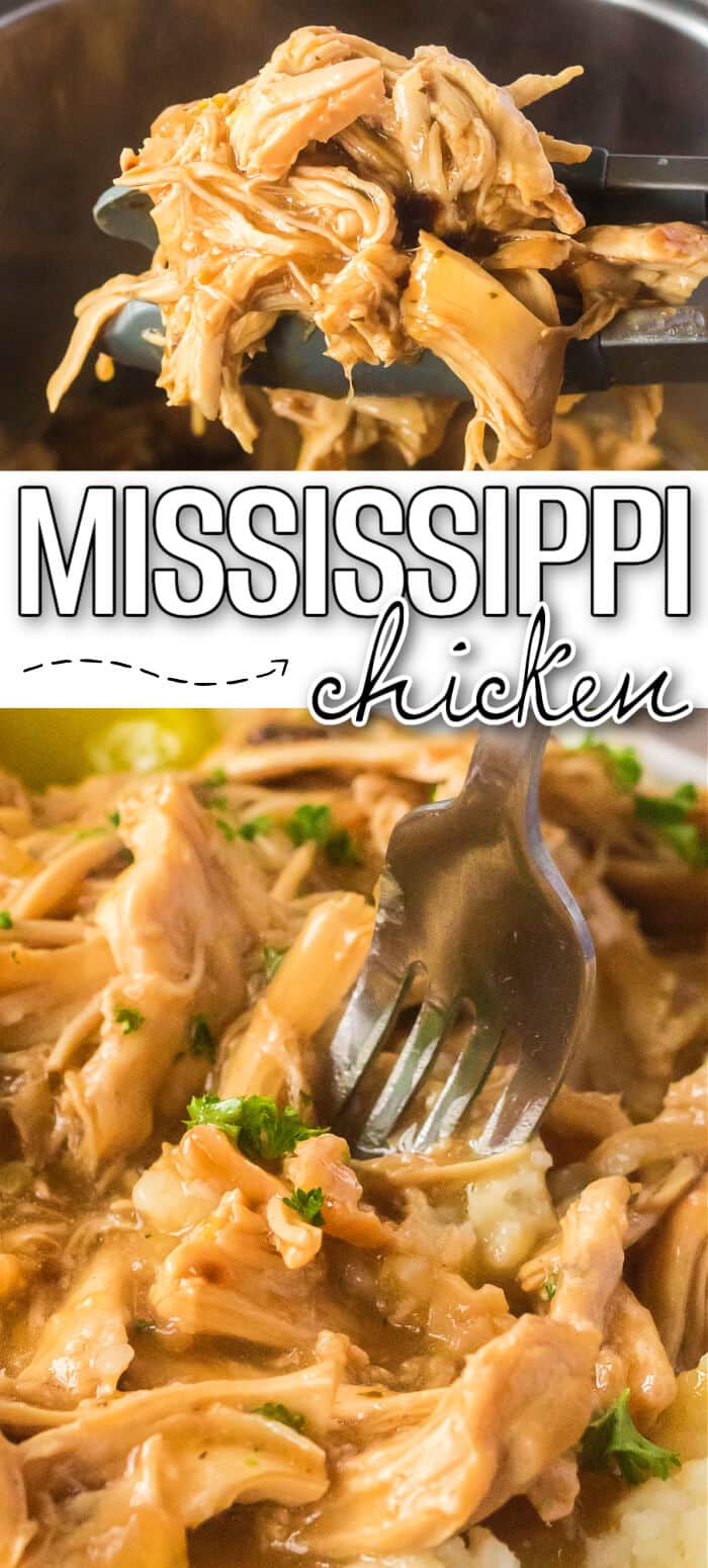 Mississippi chicken is a simple and delicious one pot meal made with shredded chicken and a tangy savory gravy. BEST MISSISSIPPI CHICKEN