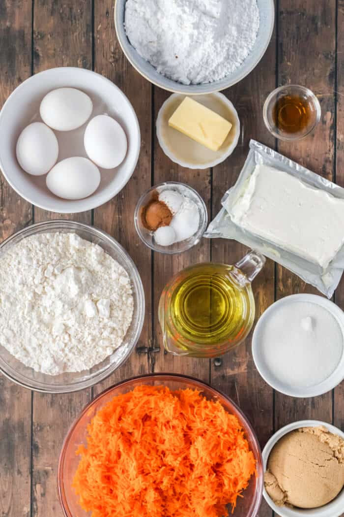 Carrot cake sheet cake is the perfect way to feed a crowd with a super moist homemade cake topped with cream cheese frosting and walnuts. CARROT CAKE SHEET CAKE INGREDIENTS