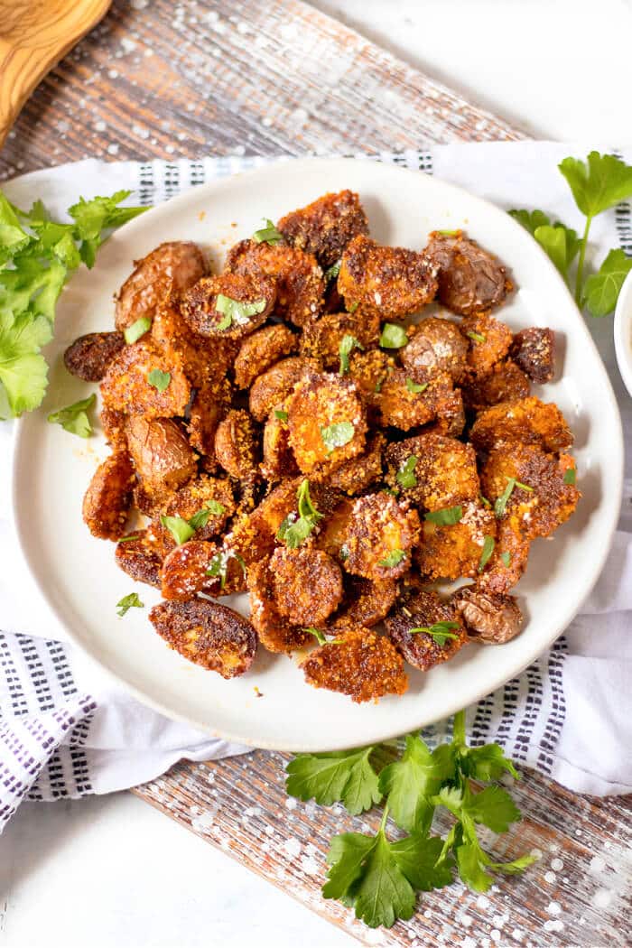 CRISPY PARMESAN ROASTED POTATOES