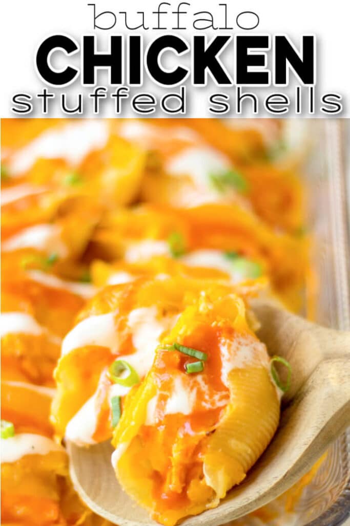 EASY BUFFALO CHICKEN STUFFED SHELLS