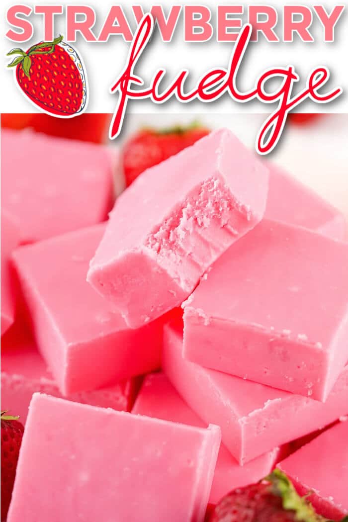 Strawberry fudge is melt in your mouth delicious and one of the easiest fudge recipes with just two simple ingredients! EASY STRAWBERRY FUDGE