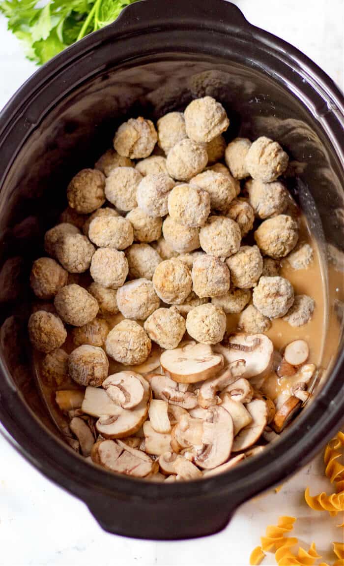 HOW TO MAKE SLOW COOKER MEATBALL STROGANOFF