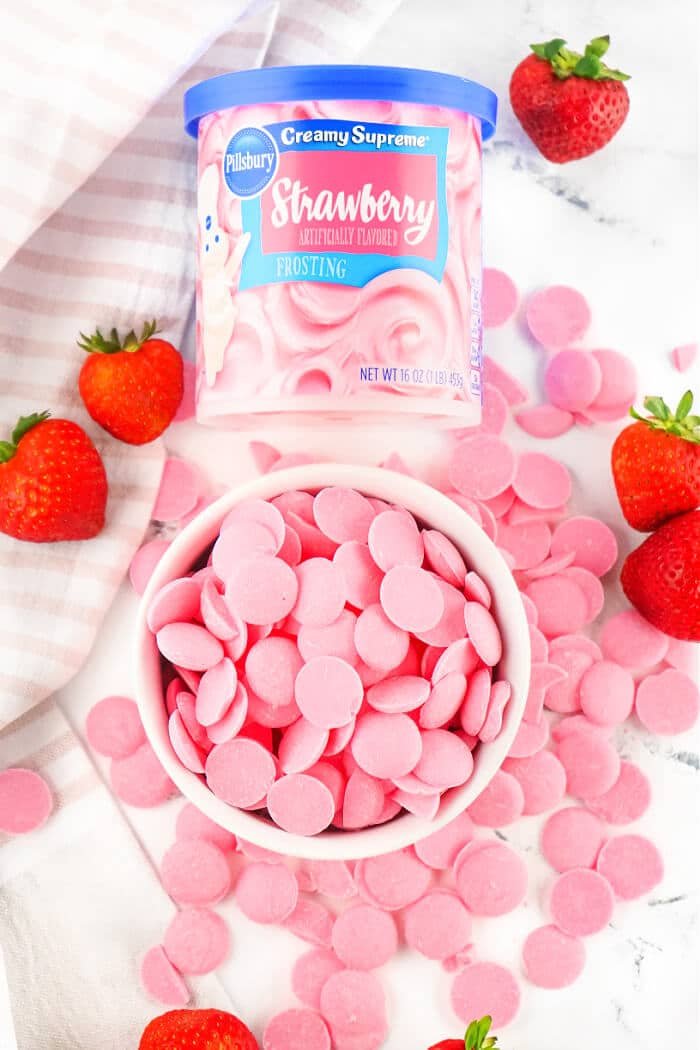 Strawberry fudge is melt in your mouth delicious and one of the easiest fudge recipes with just two simple ingredients! STRAWBERRY FUDGE INGREDIENTS